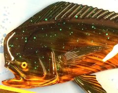 Mahi Mahi Fish Sculpture in Jumping Pose