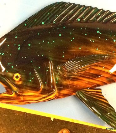 Mahi Mahi Fish Sculpture in Jumping Pose