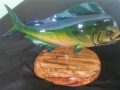 Full Mount Mahi/Dorado/Dolphin Fish Wood Trophy Carving/Sculpture