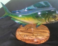 Full Mount Mahi/Dorado/Dolphin Fish Wood Trophy Carving/Sculpture