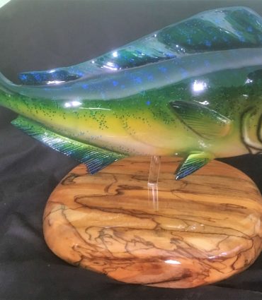 Full Mount Mahi/Dorado/Dolphin Fish Wood Trophy Carving/Sculpture