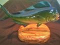 Full Mount Mahi/Dorado/Dolphin Fish Wood Trophy Carving/Sculpture