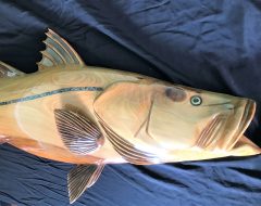 Red Cypress Wood Snook Fish Carving
