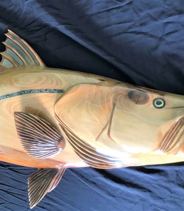 Red Cypress Wood Snook Fish Carving