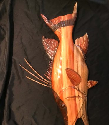 Camphor Wood Hog Fish Sculpture/Carving