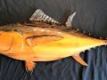 Cypress Wood Black Fin Tuna Fish Sculpture/Carving