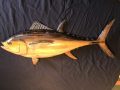Cypress Wood Black Fin Tuna Fish Sculpture/Carving