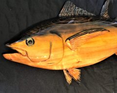 Cypress Wood Black Fin Tuna Fish Sculpture/Carving