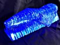 Glass Ocean Wave Tube Sculpture/w LED Blue Light